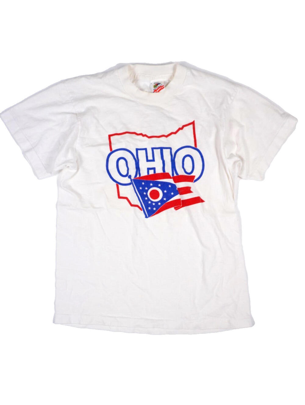 Vintage 90s Ohio State T Shirt Medium Fruit of the Loom Single Stitch Made USA